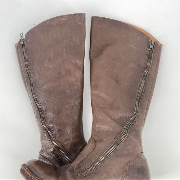 Born Women’s Dark Brown Leather Full Zip Riding Boots Size‎ 6 flannel lined - Picture 4 of 12